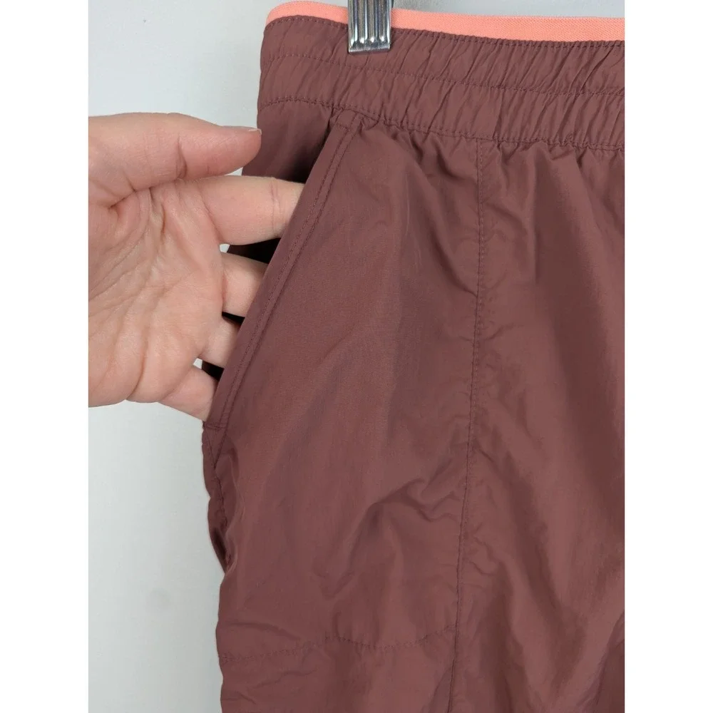 REEBOK Women's Maroon Pink Joggers M Elastic Ankle Pockets Drawstring Mesh Lined